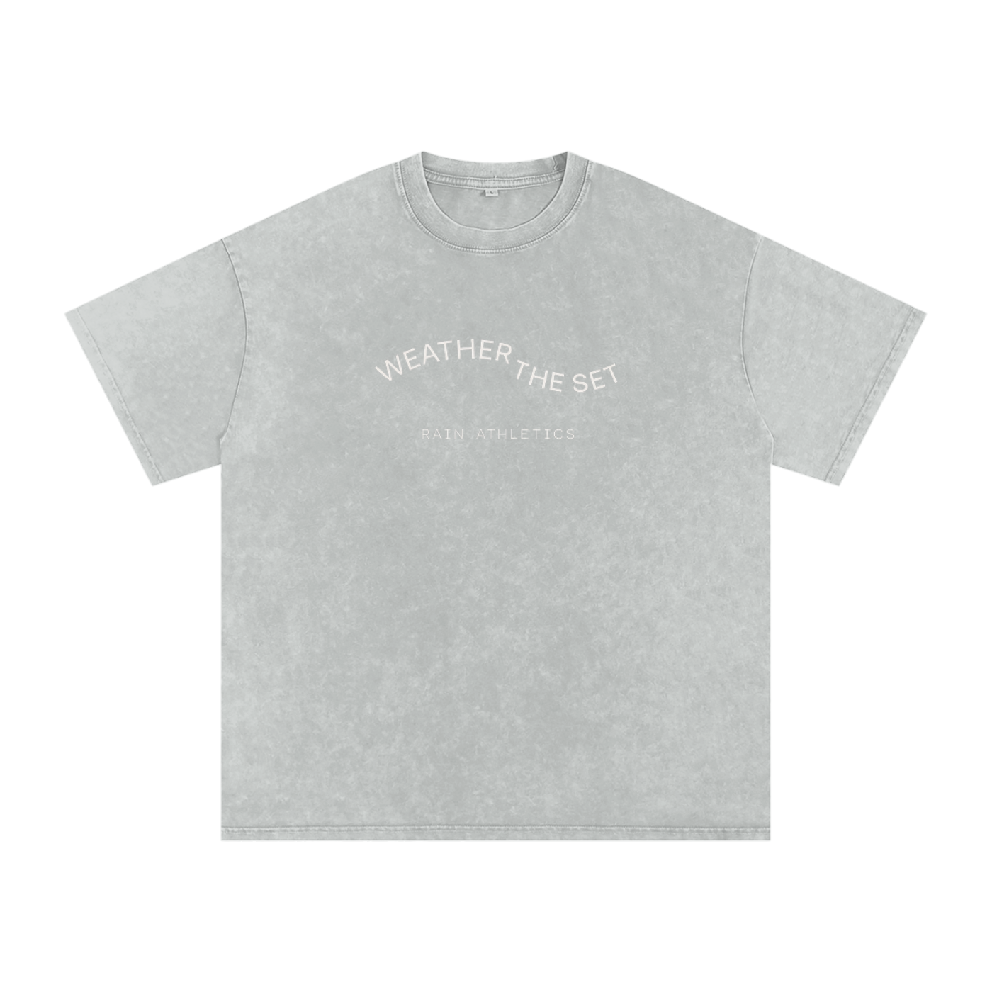 Snow Washed Oversized "WEATHER THE SET" T-Shirt